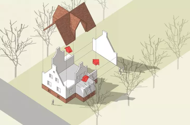 diagram of the shape of the solid, step 1