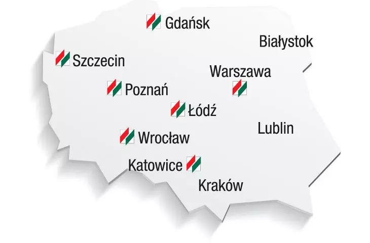 Sieć oddziałów Brillux w Polsce