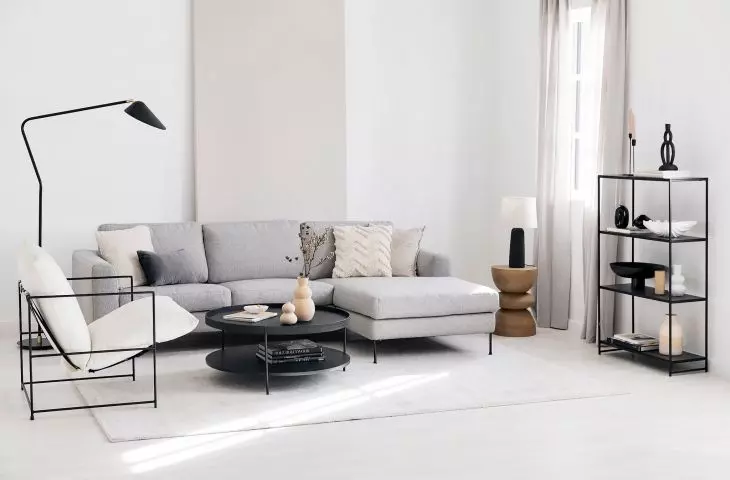 Gray and bright living room