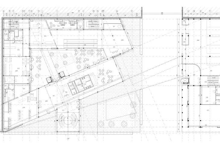 Gate of the Streets of the World in Lodz, first floor plan