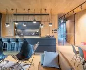 House in the Bieszczady Mountains, living room connected to the kitchen