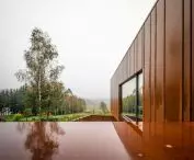 A house in the Bieszczady Mountains during the rain