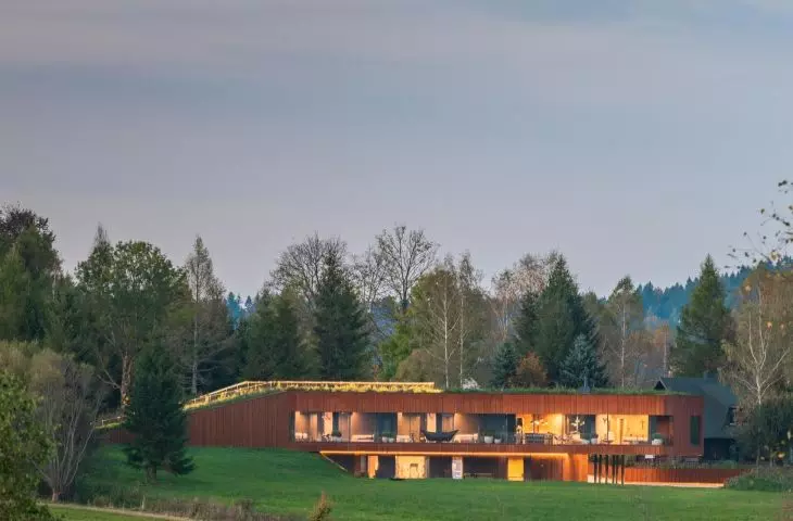 House in the Bieszczady Mountains, evening