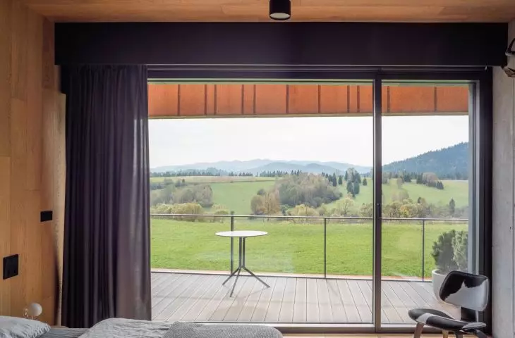 House in the Bieszczady Mountains, view from the bedroom