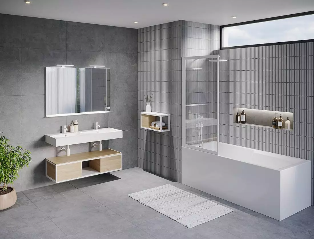 Parawan LUCID GD501, wanna
PLUG&PLAY STILL SHOWER, umywalka LIVIT VELVET TOP © RIHO
