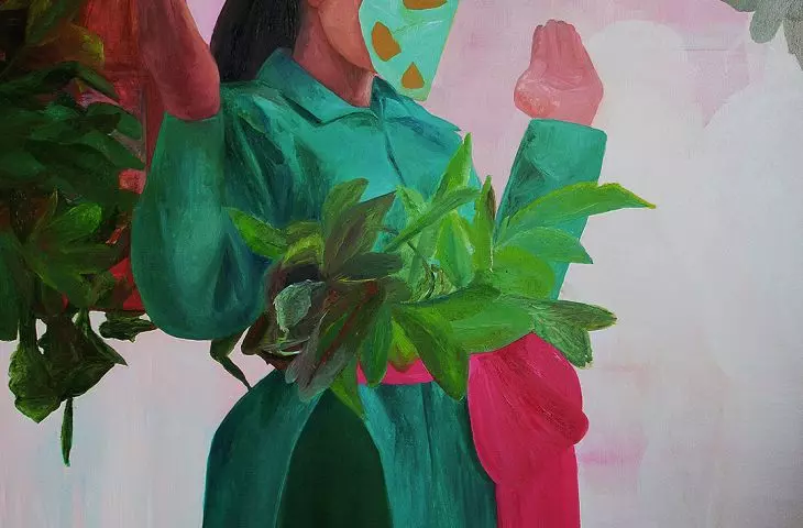 Dominika Kowynia, Chipko Movement, 2016, olej, płótno 