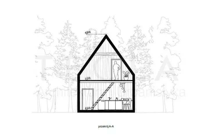 Silesian House, cross section AA