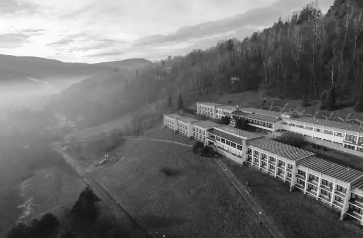 View of Jaszowiec valley and holiday district designed by a team led by Jerzy Winnicki