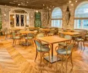 Interior of the guesthouse restaurant 