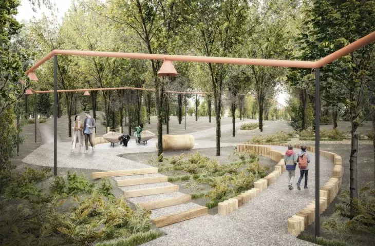 First place, proj.: Kaja Poberezny Design Studio, park in the daytime