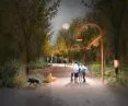 I miejsce, proj.: Pracownia Projektowa Kaja Pobereżny, wejście nocą