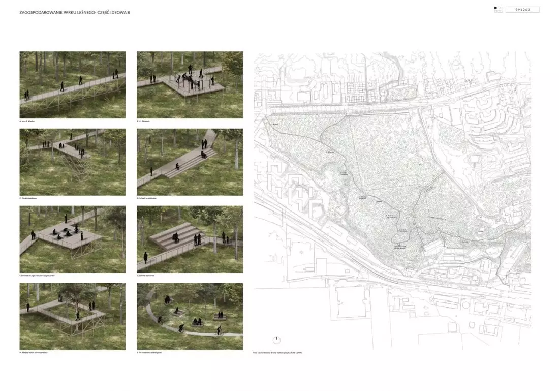 II miejsce, proj.:
Aleksander Wadas Studio, zagospodarowanie parku