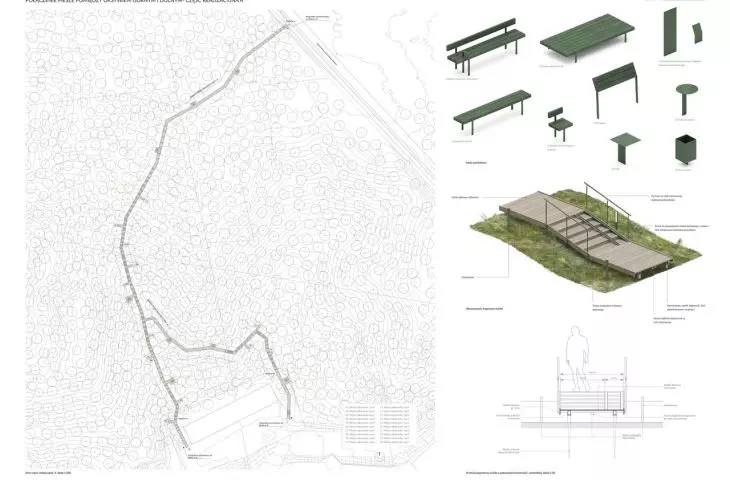 Second place, design: Aleksander Wadas Studio, pedestrian connection