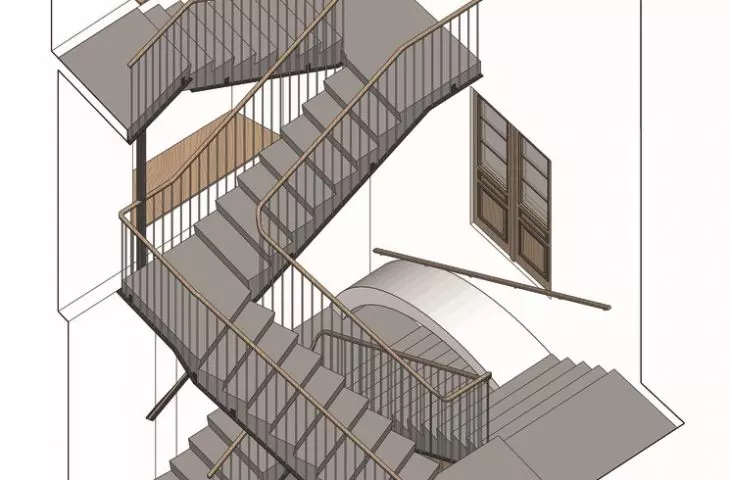 Staircase axonometry
