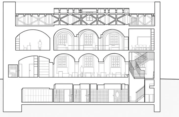 Cross-section of Poznań City Hall