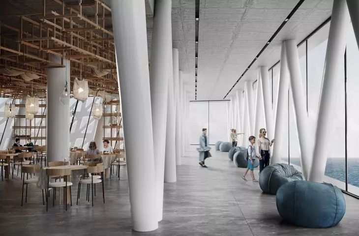 On the fourth floor there is a restaurant and a play area for children