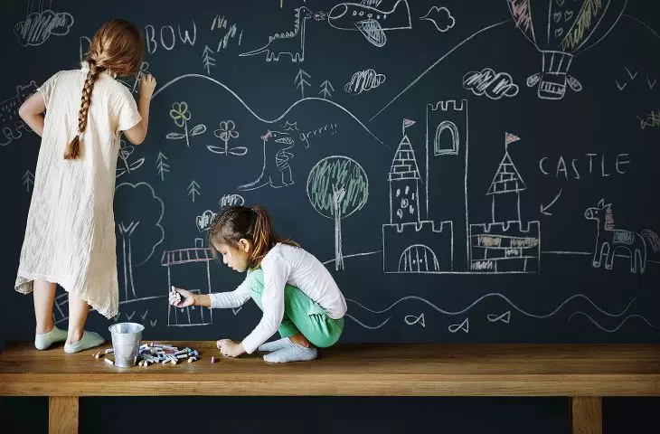 Children's room - blackboard paints on the wall of the room