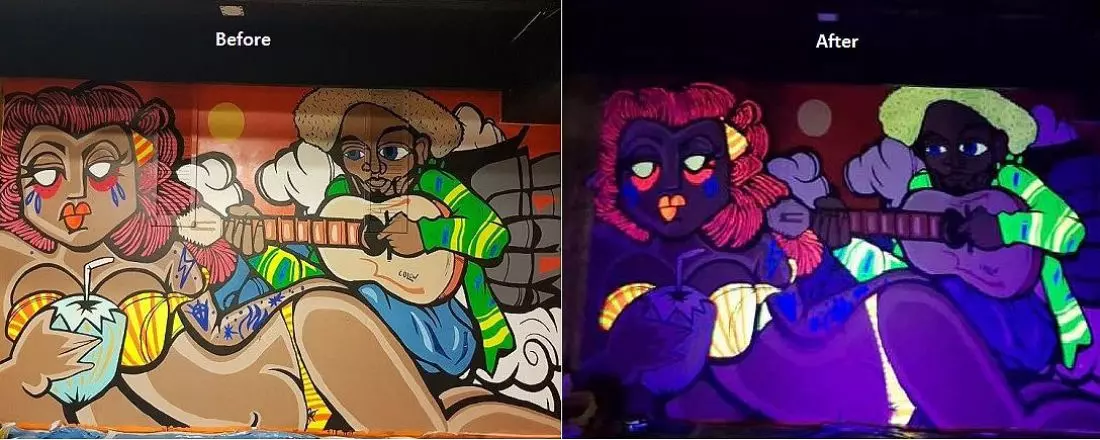  Klub muzyczny, Warszawa – farby fluorescencyjne i niewidoczne fluo (świecące pod UV) © SPLinx