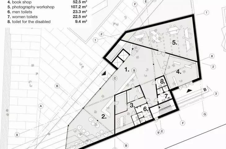 Centrum Warsztatów Artystycznych w Mediolanie, rzut parteru