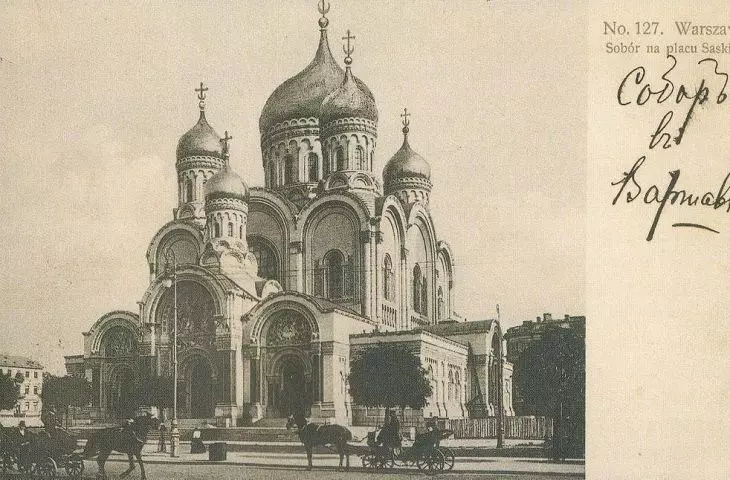 Alexander Nevsky Cathedral on Saski Square in Warsaw