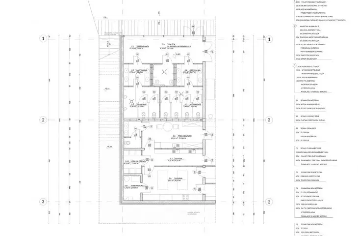 Fragment rzutu nowego budynku