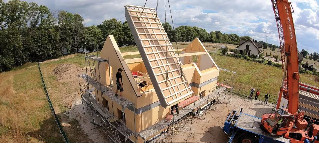 Prefabrykowany
system ścian, dachów i stropów w systemie budowlanym STEICO © STEICO