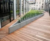 Terraces and facades made of exotic, European, termed wood