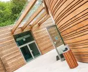 Terraces and facades made of exotic, European, termed wood