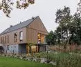 House with bright facade