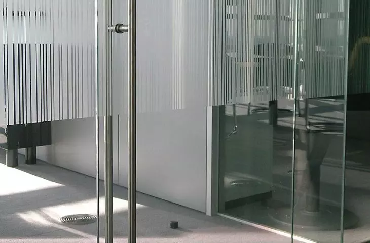 Glass point fixings, glass door locks, stainless steel handles