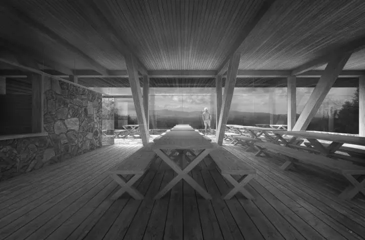 dining room, visualization of hostel interior