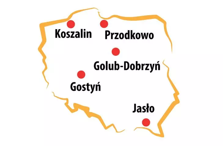 ARBET has five production plants: in Koszalin, Gostyn, Przodkowo near Gdansk, Golub-Dobrzyn and Jaslo.