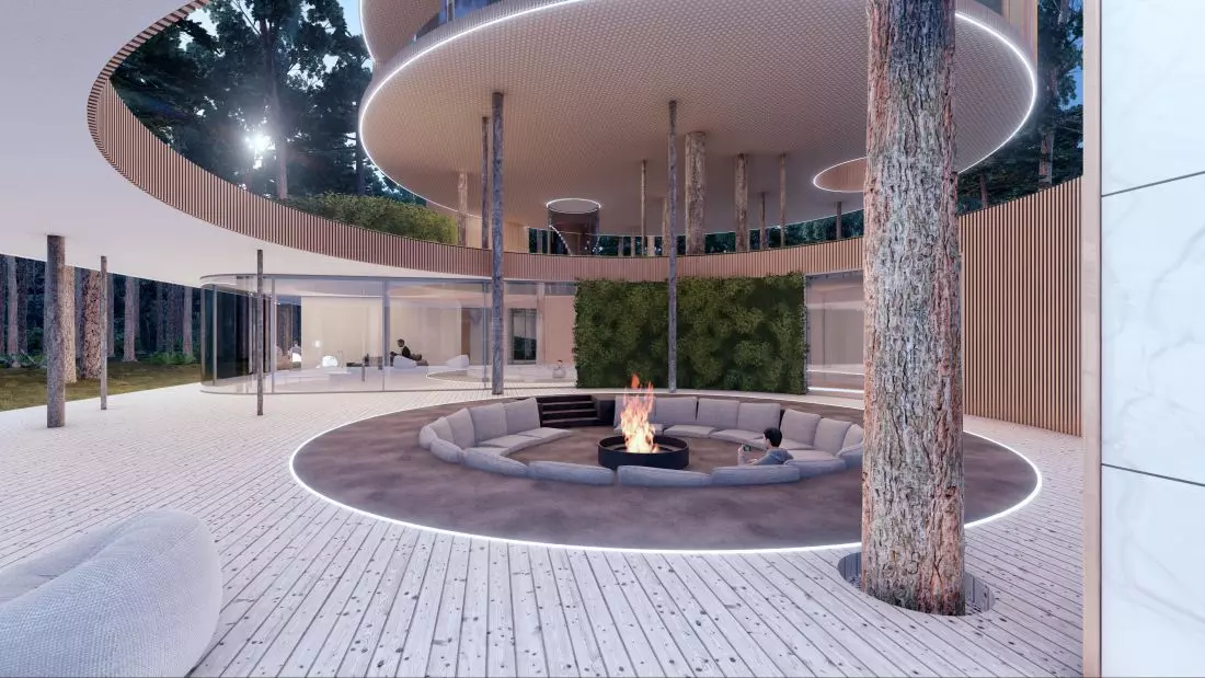 Projekt widoku
wnętrza Tree House