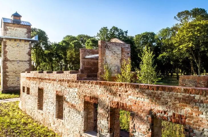 A brick was uncovered 