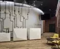 Among others, Silestone quartz conglomerate was used in the common areas