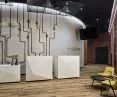 W strefach wspólnych wykorzystano między innymi konglomerat kwarcowy Silestone