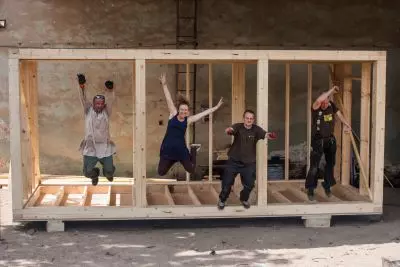 zdjęcie from the construction of the prototype BioDomek - natural mobile home