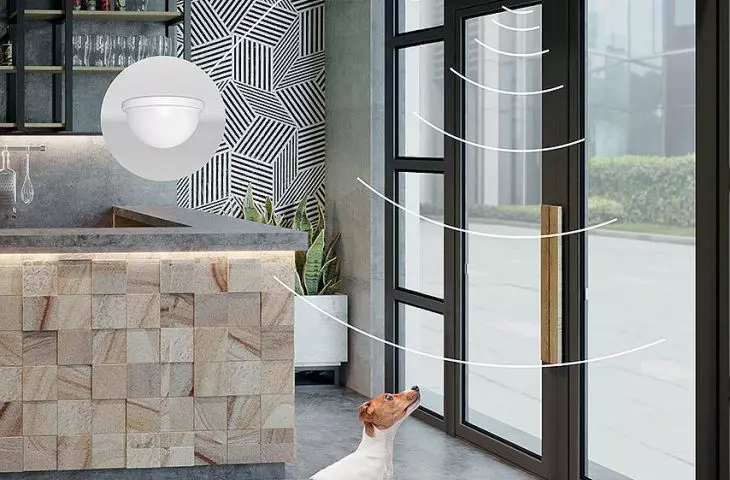 The Slim air curtain has a built-in motion sensor that activates the air curtain when motion is detected around the unit