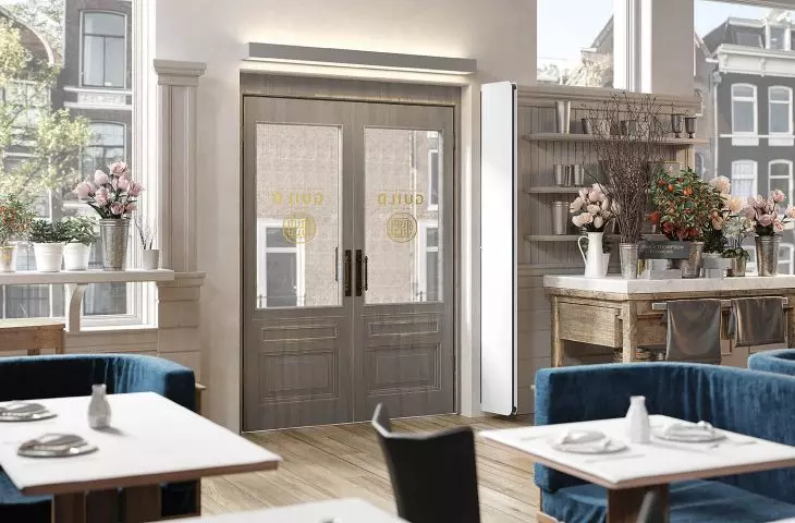 Slim air curtain can be installed both horizontally and vertically