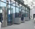 Frico SFS WING EC vertical air curtain in mirror-gloss stainless steel design