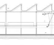 Cross-section of the sports hall
