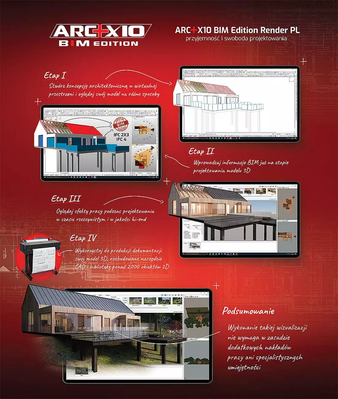 ARC+X10 BIM Edition Render PL
- swoboda i przyjemność projektowania już od etapu koncepcji © PROARCH