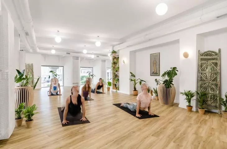 Ashtanga yoga in bright spaces