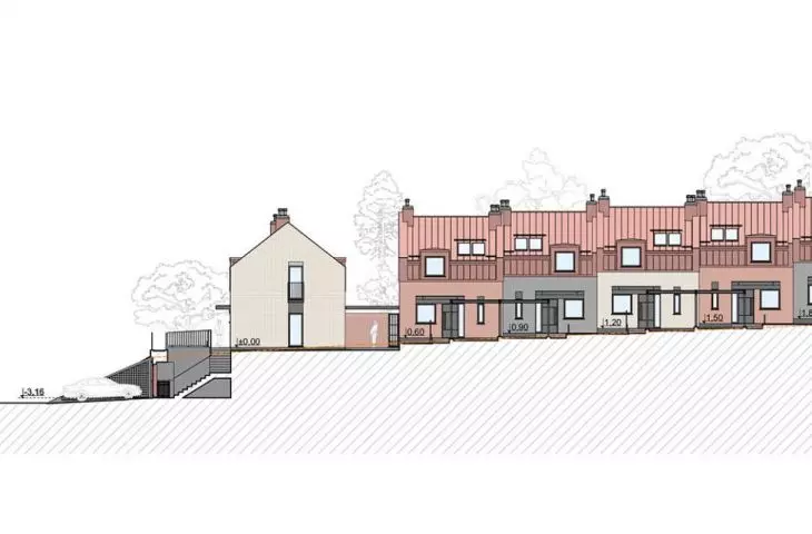 Elevations of houses in the Enclave Estate