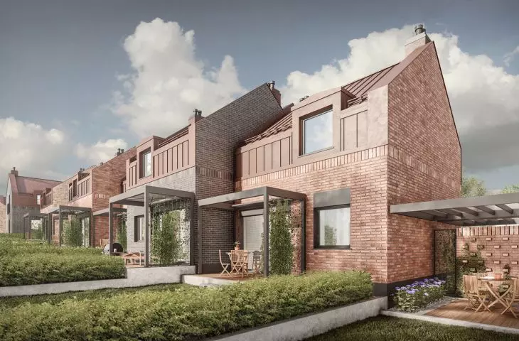 terraced housing is arranged alternately