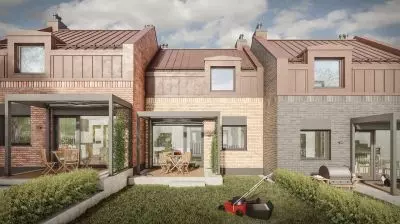 elevations will be made of hand-formed clinker tiles of varying shades elewacje will be made of hand-formed clinker tiles of varying shades