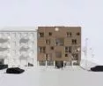 mock-up photo, view of the eastern elevation