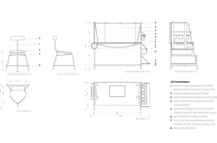 Multipurpose desk, design