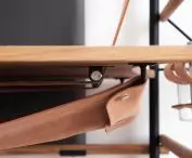 Leather cable storage compartment 