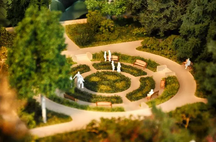 Revitalized park, mock-up